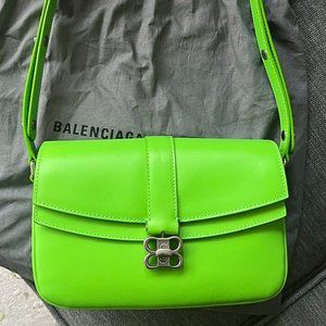 Balenciaga Lady Small Leather Shoulder/Crossbody Bag, in Bright Green Leather